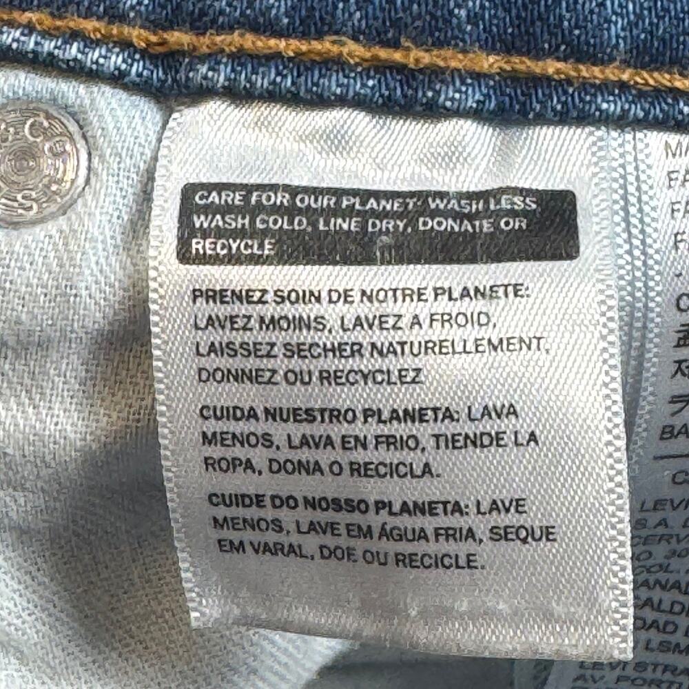 Levis 505 Regular Straight 38x30 Cotton Stretch Medium Wash Denim Blue Jeans Zip - Picture 16 of 16